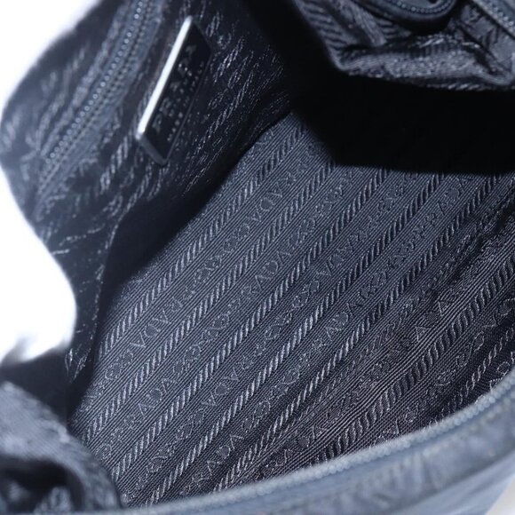 Authentic PRADA Shoulder Bag Nylon Black Silver - Picture 3 of 16